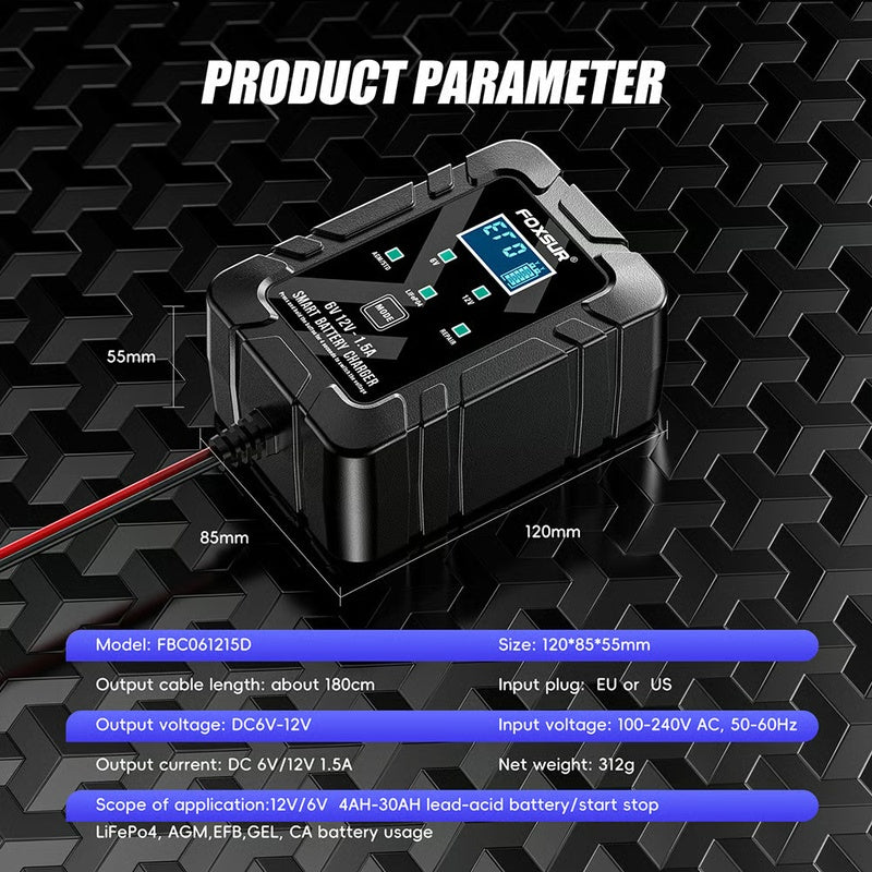 🛡Advanced 6V/12V Intelligent Auto Recognition Tech