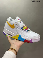 Nike Air Jordan 4 White Multicolor Sneakers