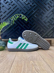adidas Samba Sneakers White Green Gum Sole