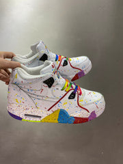 Nike Air Flight 89 High-Top Sneakers in White Multicolor