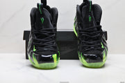 Nike Penny Hardaway Foamposite Sneakers, Black and Volt Green