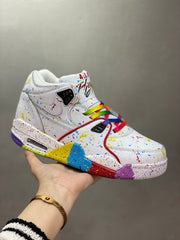 Nike Air Flight 89 High-Top Sneakers in White Multicolor