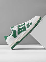 AVIRY Low-Top Sneakers in White and Green, MFS003-114