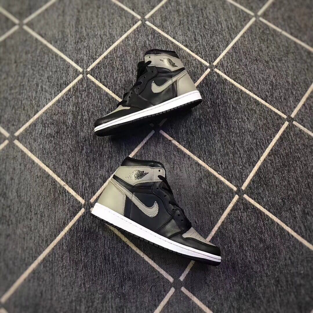 Air Jordan 1 High Shadow Black and Grey Sneakers