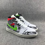 Jordan Air Jordan 1 Mid Graphic Sneakers Black White