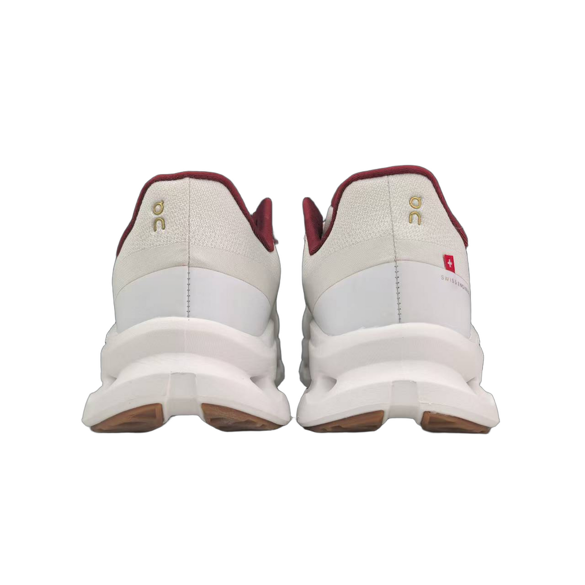 On Cloudmonster 2 Sneakers in Ivory and Burgundy