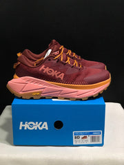 HOKA Skyline Float X Trail Sneakers in Burgundy and Pink