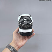 Louis Vuitton Trainer Sneakers in White and Black with Embellished Trim