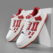 AIVIIRI White and Red Low-Top Sneakers MFS003-124