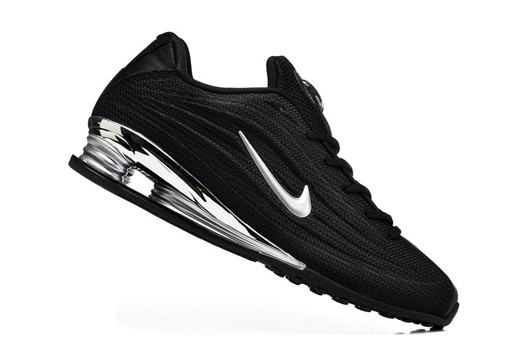 Nike Black and Silver Plated-Detail Sneakers