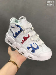 Nike Air More Uptempo White Blue Red Sneakers 09JXD513