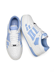 AIVIR White and Light Blue Low-Top Sneakers