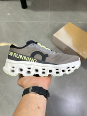 On Running Cloudmonster 2 Running Shoes in Gray and Lime