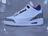 Jordan 3 Retro White Cement Sneakers White Grey Red Blue