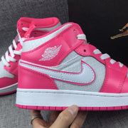 Air Jordan 1 Mid White Pink Sneakers 555112-611