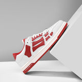 AIVIIRI White and Red Low-Top Sneakers MFS003-124