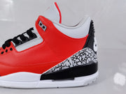 Air Jordan 3 Retro Red Black Cement Print Sneakers