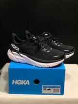 HOKA Clifton 8 Running Shoes, Black and White