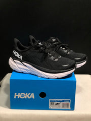 HOKA Clifton 8 Running Shoes, Black and White