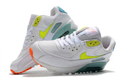 Nike Air Max 90 White, Volt, Teal and Orange Sneakers