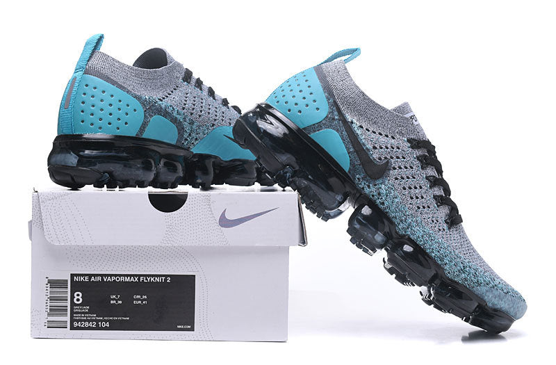 Nike Air VaporMax Flyknit 2 Gray Teal Sneakers 942842-104