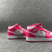 Air Jordan 1 Mid White Pink Sneakers 555112-611