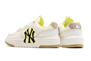 MLB Chunky Low-Top Sneakers in White and Neon Yellow