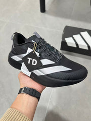 Adidas Lightstrike Pro Black Running Shoes with White Stripes
