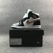 Air Jordan 1 Mid Black White Metallic Gold Sneakers 852542-007