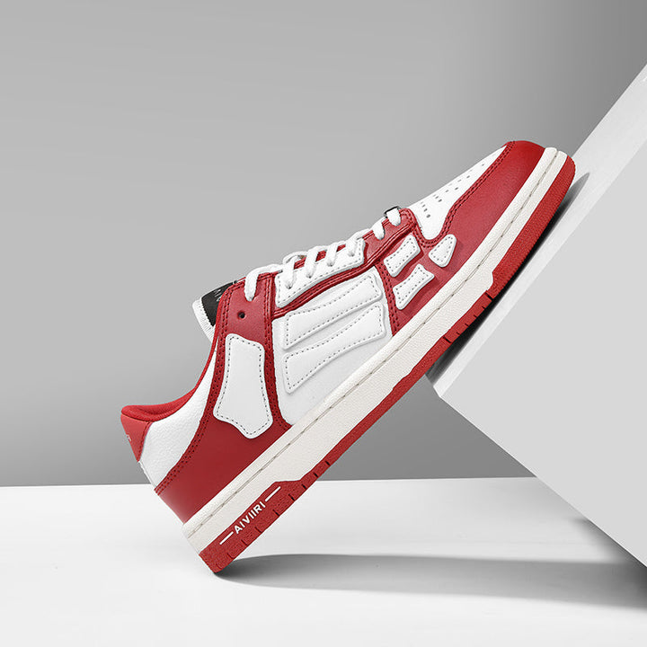 AIVIIRI Red and White Low-Top Sneakers MFS003-324