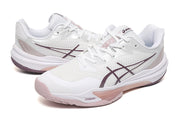 ASICS White and Pink Court Sneakers