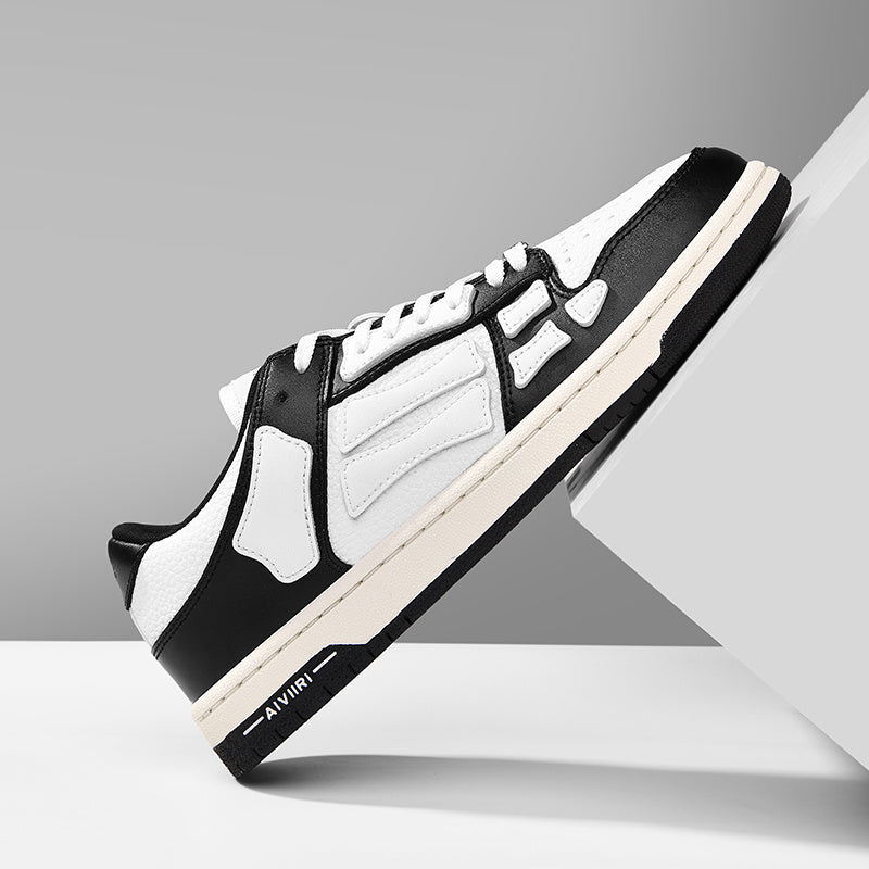 AIVIIRI MFS003-004 Black and White Low-Top Sneakers