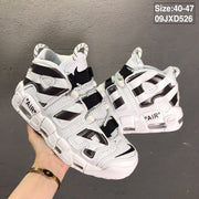 Nike Air More Uptempo Sneakers, White and Black