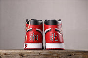 Air Jordan 1 Retro High OG Red White Black Custom Sneakers