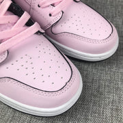 Air Jordan 1 Mid Pink and Black High-Top Sneakers