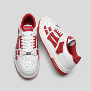 AIVIIRI White and Red Low-Top Sneakers MFS003-124