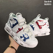 Nike Air More Uptempo White Blue Red Sneakers 09JXD513