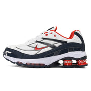 Nike Shox Ride 2 Sneakers in White, Gray and Red