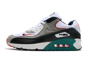 Nike Air Max 90 White Grey Black Teal Red Sneakers