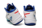 ASICS White and Blue Indoor Court Sneakers