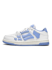 AIVIR White and Light Blue Low-Top Sneakers