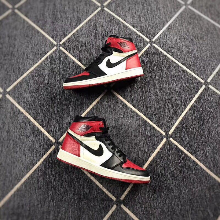Air Jordan 1 High Black Red Toe Sneakers