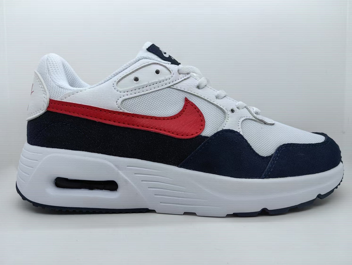 Nike Air Max White, Navy and Red Sneakers