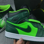Air Jordan 1 Mid Fluorescent Green Sneakers 554724-330
