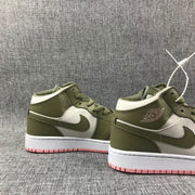Air Jordan 1 High Sneakers Olive Green White Pink