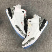 Jordan Air Jordan 3 White Cement Sneakers with Translucent Blue Sole