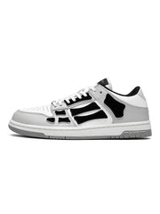 AMIRI Gray and White Low-Top Sneakers with Black Accents