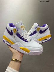 Nike Air Flight 89 High-Top Sneakers White Purple Yellow