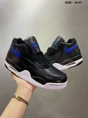 Nike Air Flight 89 Black and Royal Blue Sneakers