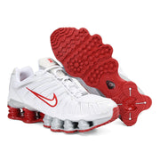 Nike Shox TL Sneakers in White and Red
